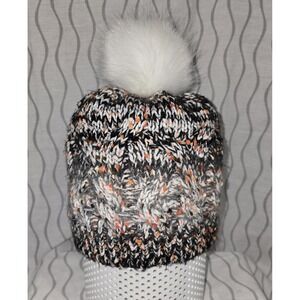 Women's Knitted Beanie Hat With Pom-pom Multicolor Winter Cap